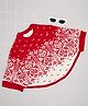 Pantaloons Junior Knit Full Sleeves Geometric Designed Poncho - Red