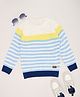 Pantaloons Junior Knit Full Sleeves Colour Blocked & Striped Sweater - Multi Colour