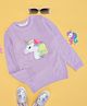 Pantaloons Junior Knit Full Sleeves Sequins Embellished Fur Detailed Unicorn Designed Sweater - Lilac