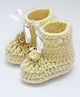 Love Crochet Art Handmade Knit Booties - Beige