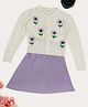Pantaloons Junior Knit Full Sleeves Floral Embroidered Top & Skirt Set - Lilac