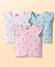 Babyhug 100% Cotton Cambric Woven Sleeveless Floral Printed Front Open Jhablas Pack Of 3- Multicolor