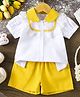 Mark & Mia Cotton Half Sleeves Solid Top & Shorts Set - Yellow