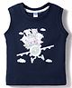 Tango Single Jersey Knit Sleeveless Animal Printed Tank T-Shirt - Navy Blue