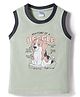 Tango Single Jersey Knit Sleeveless Dog Printed Tank T-Shirt - Light Green
