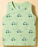Tango Single Jersey Knit Sleeveless Puppy & Vehicles Printed Tank T-Shirt - Light Green
