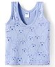 Tango Single Jersey Knit Sleeveless Vests with Animal Print - Blue