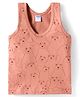 Tango Single Jersey Knit Sleeveless Vests with Animal Print - Brown