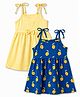 Babyhug Single Jersey Knit Antibacterial Sleeveless Fit and Flare One Piece Frocks With Lemon Print Pack of 2 - Multicolor
