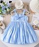 Mark & Mia Knit Sleeveless Solid Party Dress With Bow Applique - Light Blue