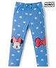 Babyhug Disney Lycra Knit Full Length Leggings With Minnie Mouse Graphics - Blue