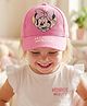 Babyhug Disney Cotton Woven Cap With Mickey Mouse Graphics Pink - Diameter 20 cm