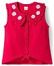 Babyhug Cotton Crepe Woven Sleeveless Top with Floral Embroidery Detailing - Red