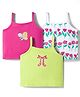 Doodle Poodle 100% Cotton Knit Sleeveless Butterfly & Floral Printed Slips Pack Of 3 - Lime Green Pink & White