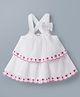 Babyhug Cotton Woven Sleeveless Top with Floral Embroidery & Bow Applique - Multicolor