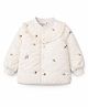 Little Surprise Box,Ivory Deer & Mushroom Winter Jacket For Kids.-6-7Y - White