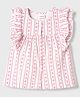 Babyhug Cotton Woven Frill Sleeves Top With Floral Print - Multicolor