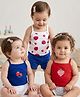 Doodle Poodle 100% Cotton Knit Sleeveless Slips With Strawberry Print Pack of 3 - Multicolor