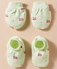 Simply Interlock Knit Text Printed Mittens & Booties Set - Mint