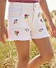 Arias Cotton Elastane Shorts with Floral Embroidery - White