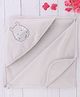 Simply Interlock Knit Hooded Wrapper with Cow Embroidery L 80 x B 80 cm- Grey