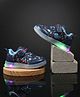 HAPPY FEET Space Theme Designed Velcro Closure LED Shoes - Blue