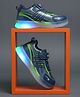HAPPY FEET Mesh Detailed Velcro Closure LED Shoes - Blue