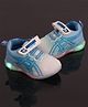 HAPPY FEET  Abstract Designed Velcro Closure LED Shoes - Blue