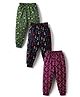 CUCUMBER Knitted Full Length Anchor & Abstract Printed Lounge Pants Pack of 3 - Black Green & Wine