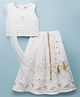 EARTHY TOUCH Georgette Woven Sleeveless Lehenga Choli Set With Sequin Detailing & Dupatta - White
