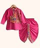 Peekaaboo Kids Pure Cotton Woven Full Sleeves Ethnic Printed Kurta & Dhoti Set - Pink