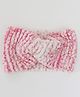 Woonie Hand Knitted Knot & Fur Detailed Headband - Pink