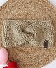 Woonie Hand Knitted Knot Detailed Headband - Beige