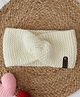 Woonie Hand Knitted Bow Applique Detailed Headband - Cream