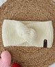 Woonie Hand Knitted Bow Applique Detailed Headband - Cream