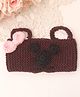 Woonie Hand Knitted Bear Designed Headband - Brown