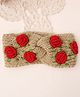 Woonie Hand Knitted Floral Designed Headband - Beige