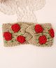 Woonie Hand Knitted Floral Designed Headband - Beige