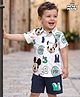 Babyhug Disney Single Jersey Knit Half Sleeves Shirt & Shorts Set with Mickey Mouse Graphic - Multicolor