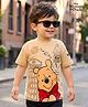 Babyhug Disney 100% Cotton Knit Half Sleeves Oversize T-Shirt With Winnie the Pooh Graphic - Yellow