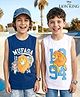 Pine Kids Disney Single Jersey Knit Sleeveless T-Shirts with Lion King Print Pack of 2- Blue & White