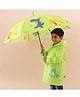 Babyhug Free Size Umbrella with Animal Print - Green