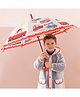 Babyhug Free Size Umbrella with Car Print - Red