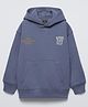 ALAN JONES Cotton Blend Knit Full Sleeves Fries Embroidered  Light Winter Sweatshirt - Blue