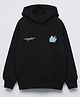 ALAN JONES Cotton Blend Knit Full Sleeves Typography Printed Light Winter Hoodie - Black