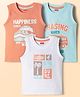Babyhug Cotton Knit T-Shirts Sleeveless with Graphic Print Pack of 3 Multi Color 4-5 Years