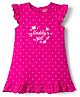 Babyhug Cotton Knit Frill Sleeves Polka Dot Printed Nighty - Purple