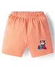 Tango Single Jersey Knit Above Knee Length Shorts With Helicopter & Animal Print - Orange
