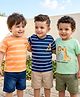 Babyhug Cotton Knit Half Sleeves T-Shirts With Animal Print Pack of 3 - Multicolor