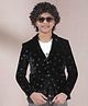 CRIMSOUNE CLUB Woven Full Sleeves Abstract Puff Printed Blazer - Black